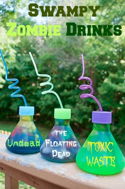 Swampy Zombie Toxic Waste Science Party Drinks Recipe Idea