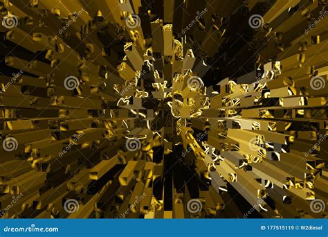 Gold Explosion 3d Abstract Desigh Stock Illustration Illustration Of