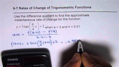 Instantaneous Rate of Change of Trigonometric Function Tan - YouTube