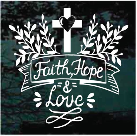 Faith Hope And Love Cross With Heart Christian Car Decals Decal Junky