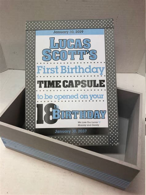 1st Birthday Time Capsule Keepsake Box Any Colors For Your Child Or