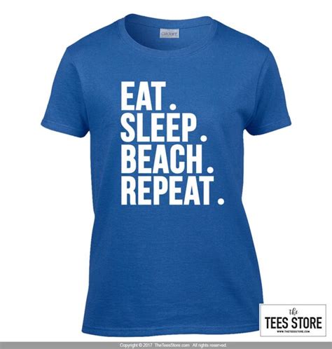 Beach Shirt Eat Sleep Beach Repeat Shirt Beach T Shirt Etsy
