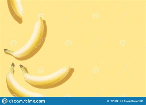 Bananas On Yellow Background Stock Image Image Of Tropic Sweet