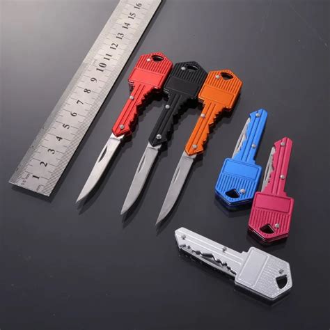 Protable Key Folding Knife Peeler Pocket Knife Keyring Keychain Mini