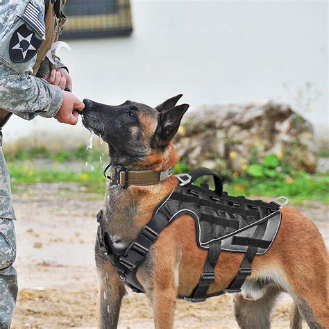Tactical Military Police Dog Training Vest Harness Nylon Large K9