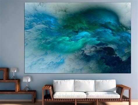 Turquoise Abstract Turquoise Wall Art Abstract Print Large Etsy