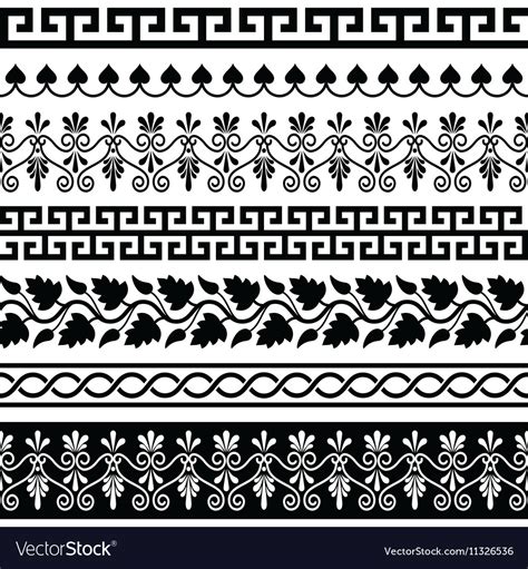 Ancient Greek Pattern Seamless Set Of Designs Vector Image
