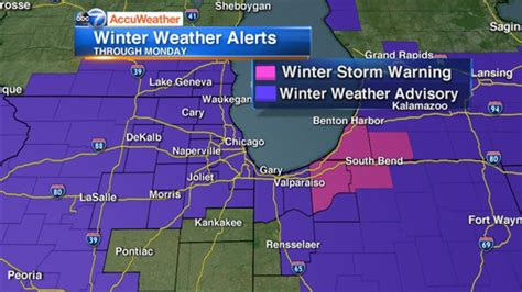 Chicago Weather Winter Weather Advisory In Effect For Area Up To 6