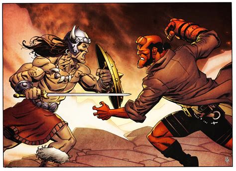 Conan The Barbarian Vs Hellboy By Mike Hawthorne And Simon Gough In