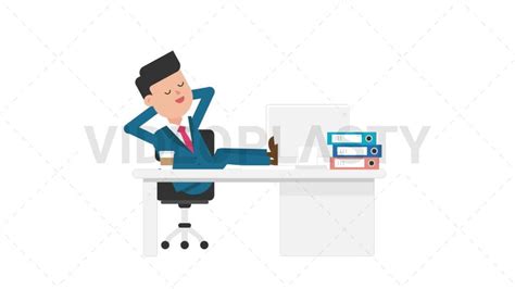 Corporate Man Sleeping At Work Royalty Free Stock Animation Videoplasty