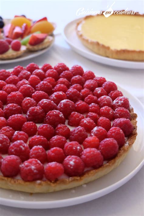 Tarte au chocolat blanc et aux framboises