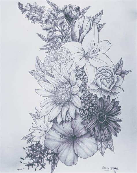 Love This For A Tattoo Flower Tattoo Sleeve Bouquet Tattoo Hip Tattoo