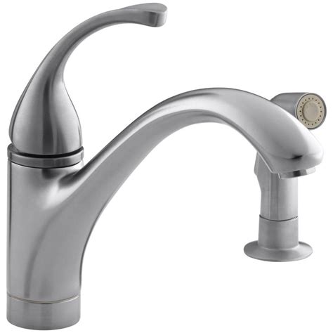 Use a sink strainer to prevent. KOHLER Forte Single-Handle Standard Kitchen Faucet with ...