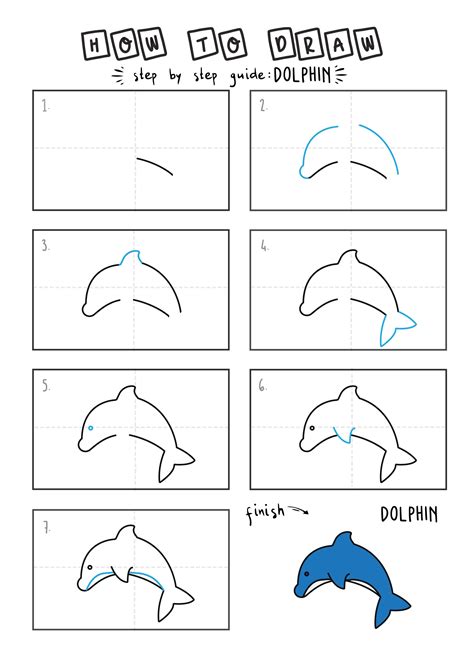 How To Draw A Dolphin Worksheet Drawing Lessons Drawing Techniques
