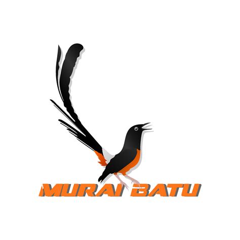 Murai Batu-Logo-Vektor, orangefarbenes Elster-Vogel-Vektor-Logo 9324705