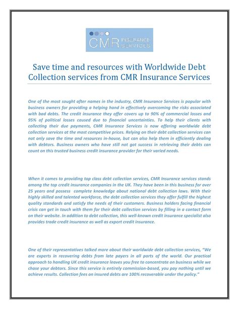 Worldwide travel insurance covers you for medical expenses, transport issues and lost or stolen baggage when you go anywhere in the world within a set period time, usually a year. Save time and resources with worldwide debt collection services from cmr insurance services ...