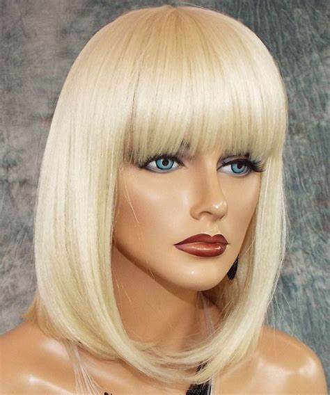 Invisilace Blonde Bob Wig With Bangs Lace Front Human Hair Wigs Density Invisilacewig Com