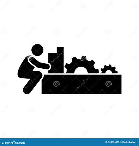 Machinery Factory Assembly Man Job Icon Element Of Manufacturing