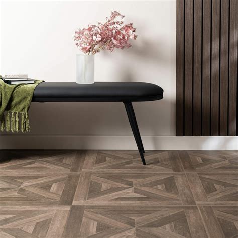 Empire Dark Oak Parquet Wood Effect Porcelain Floor Tiles Walls And Floors