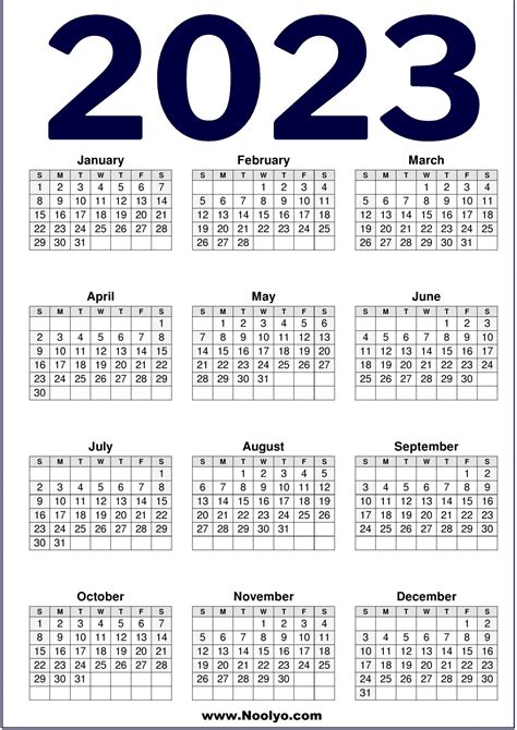 2023 Printable Us Calendar