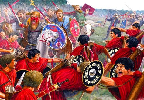 Roman Auxiliaries Fighting Against The German Cavalry At The Battle Of