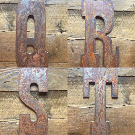 Custom Initial 12 Rusty Rustic Metal Letters Make Your Own Sign
