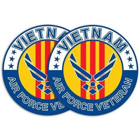 Vietnam Af Veteran Circle Decal Sticker With Air Force Logo
