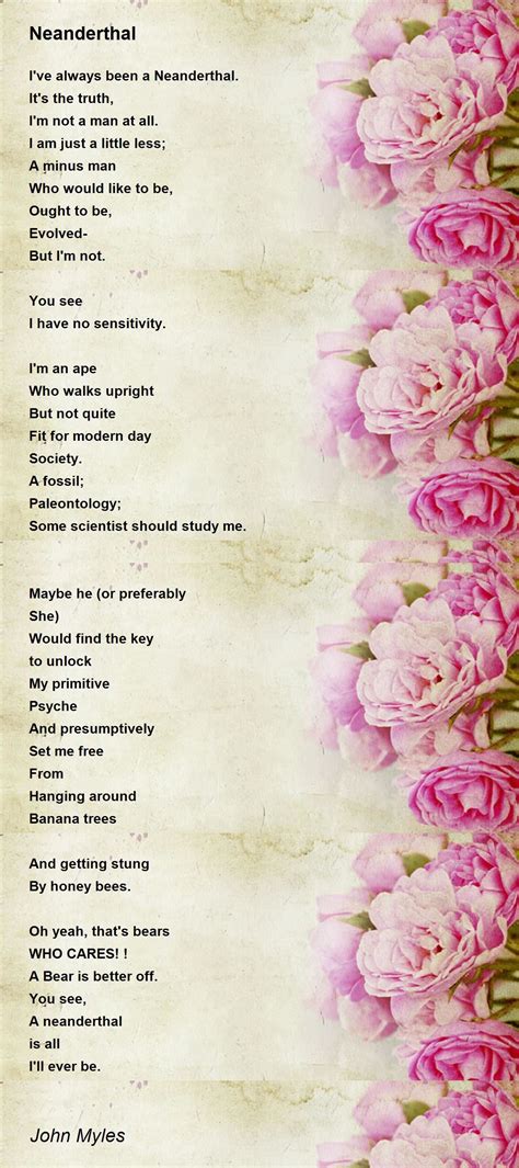 Neanderthal Poem by John Myles - Poem Hunter