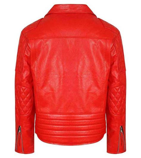 Cafe Racer Biker Red Leather Jacket 90 Off Famejackets