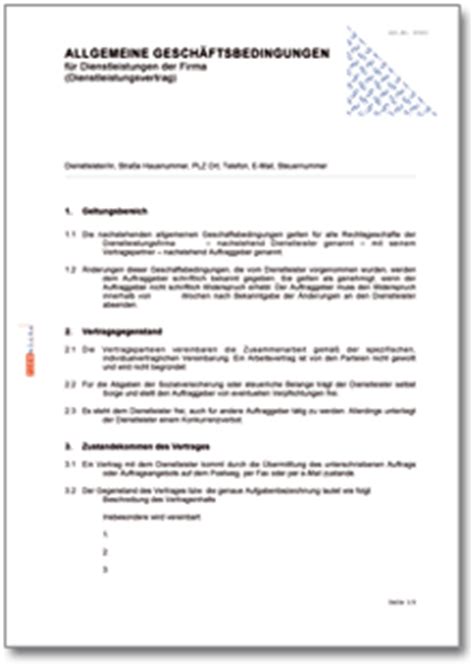 Angebote als antwort auf anfragen (sogenannte verlangte angebote; AGB Dienstleistungsvertrag - Muster-Vorlage zum Download