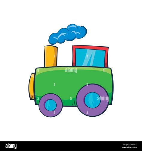 Green Toy Train Icon Cartoon Style Stock Vector Image And Art Alamy