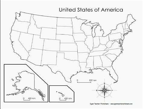6 Best Images Of Printable 50 States Blank Map 50 States Map Blank