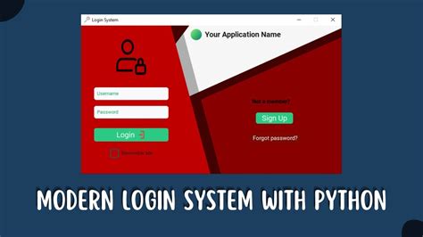 Modern Login System Using Python Customtkinter Modern Graphical User