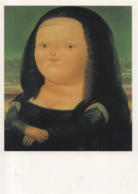 Fernando Botero Mona Lisa Variation Rare Painting Postcard Topics
