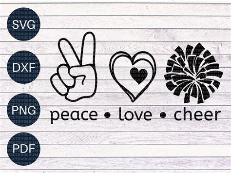 Peace love cheer svg love cheer cheerleader svg file cheer | Etsy