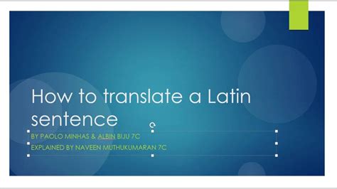 how to translate a latin sentence youtube