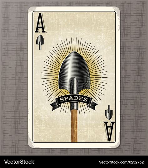 Ace Of Spades Vintage Playing Card Royalty Free Vector Image