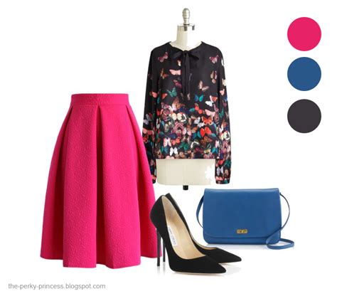 The Perky Princess Hot Pink 5 Ways To Style Your Hot Pink Midi Skirt