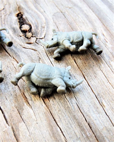 Miniature Rhino Animals Figurine Micro Mini Rhinos Safari Zoo Etsy
