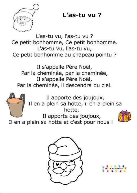 Chansons Comptines Page MC En Maternelle French Christmas Songs Christmas Poems