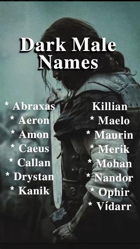 Male Names With Either “dark”meaning Or Vibe In My Opinion If You