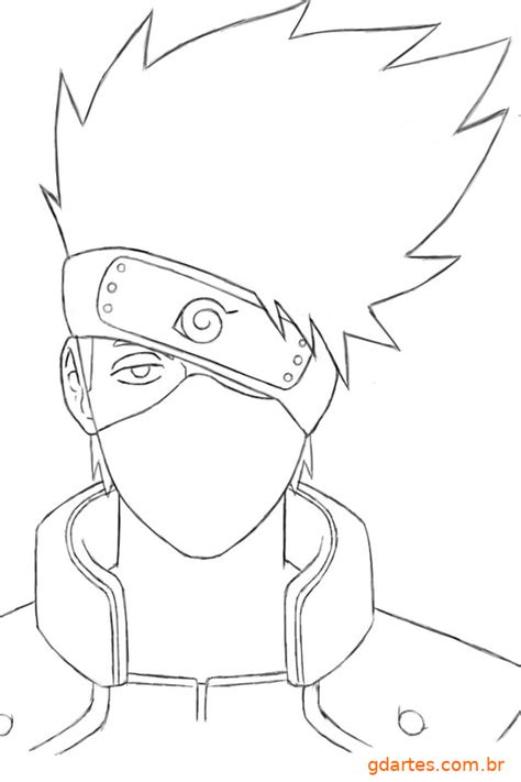 Como Desenhar O Kakashi Kakashi Desenho Desenhos Para Colorir Naruto