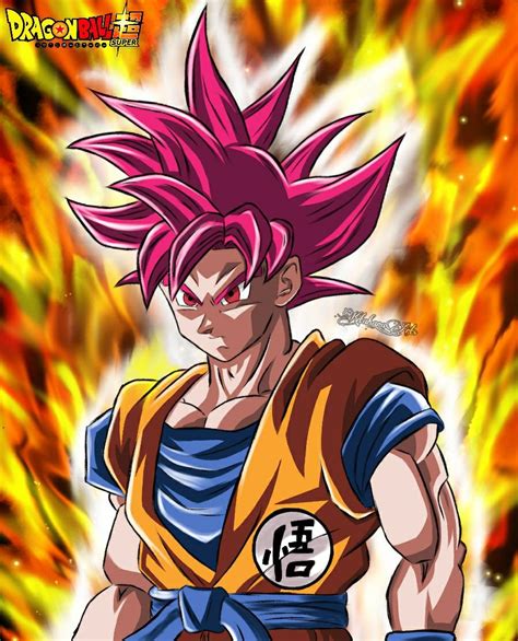 Goku Ssj Dios Rojo Art Anime
