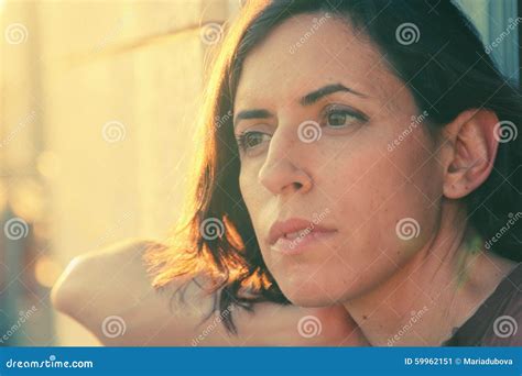 Portrait Of Beautiful 35 Years Old Woman Stock Image Image Of Bright