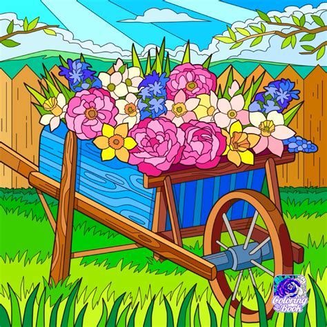 Puslespil Brikker Wheelbarrow Of Flowers Jigidi