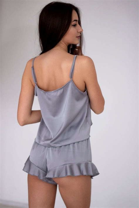 Sexy Silver Set Pajamas For Girls Women Teen Sleepwear Best Etsy