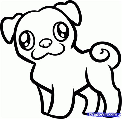 Simple dog coloring page : Pug coloring pages to download and print for free