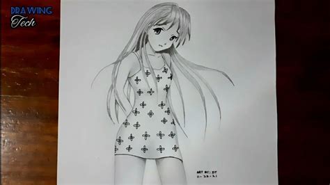 How To Draw Sexy Anime Manga Girl Pencil Sketch Drawing Tech Youtube