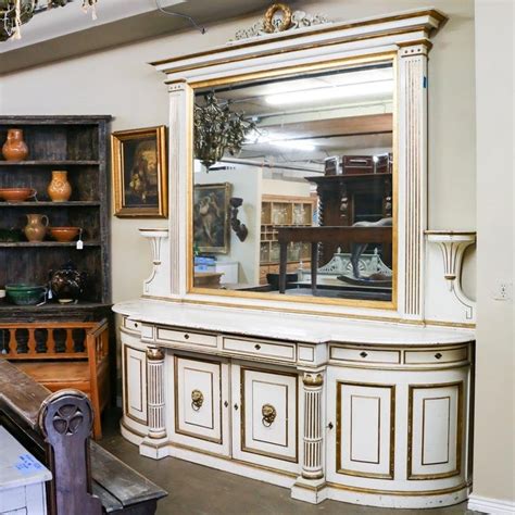 Enhance your kitchen with a buffet server, perfect for hosting gatherings and adding additional storage to your kitchen. Large Antique 19th Century Sideboard Buffet with Mirror ...