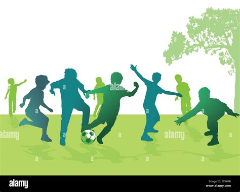 Boys Playing Football Stock Vector Image And Art Alamy